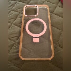 iPhone 15 Pro MaxTransparent Pink MagSafe Case